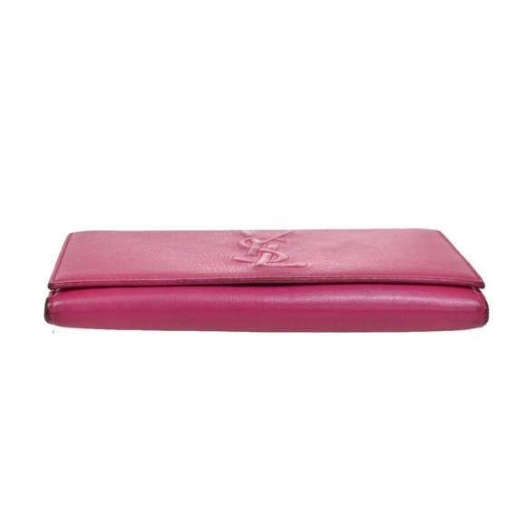 YVES SAINT LAURENT YSL Logo Belle De Jour Long Wallet Leather Pink GHW 66KB977 - Picture 5 of 14